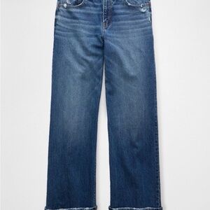 American Eagle Outfitters Dark Blue Cuffed Mom Jeans